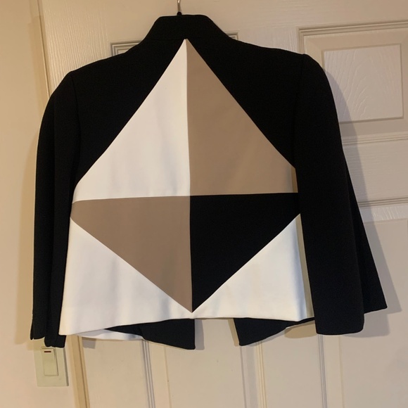 Chico’s Black/Tan/Ivory Lined Short Jacket sz0 - Picture 5 of 7